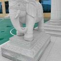 乐山 白麻花岗岩动物异形石雕-大象