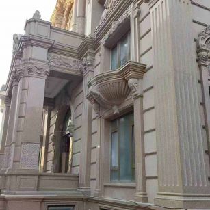 乐山 黄金麻花岗岩光面别墅外墙干挂施工完成