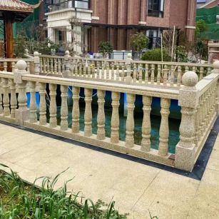 乐山黄金麻花岗岩石材栏杆，扶手，将军柱，花瓶柱