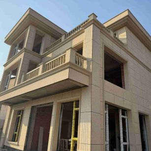 乐山 黄金麻花岗岩石材荔枝面外墙干挂效果展示