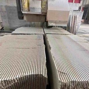 乐山 车间生产日常，黄金麻白麻花岗岩