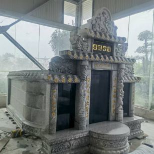 乐山 芝麻白墓碑效果展示图