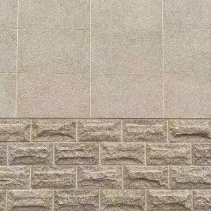 乐山 黄金麻自然面蘑菇石配荔枝面干挂