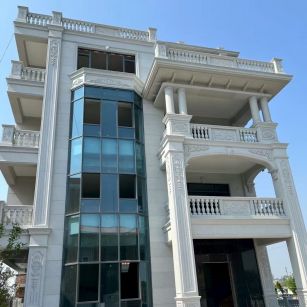 乐山 白麻花岗岩别墅外墙干挂效果展示