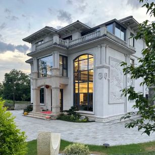 乐山 白麻花岗岩私人别墅干挂石材豪华定制