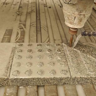 乐山 芝麻白花岗岩石材盲人石、盲道石、盲点石