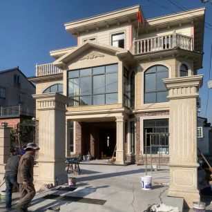 乐山 黄金麻花岗岩荔枝面别墅外墙干挂私家专属