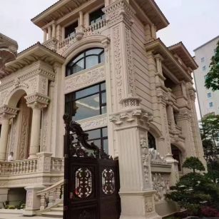 乐山 黄金麻花岗岩别墅外墙干挂效果展示