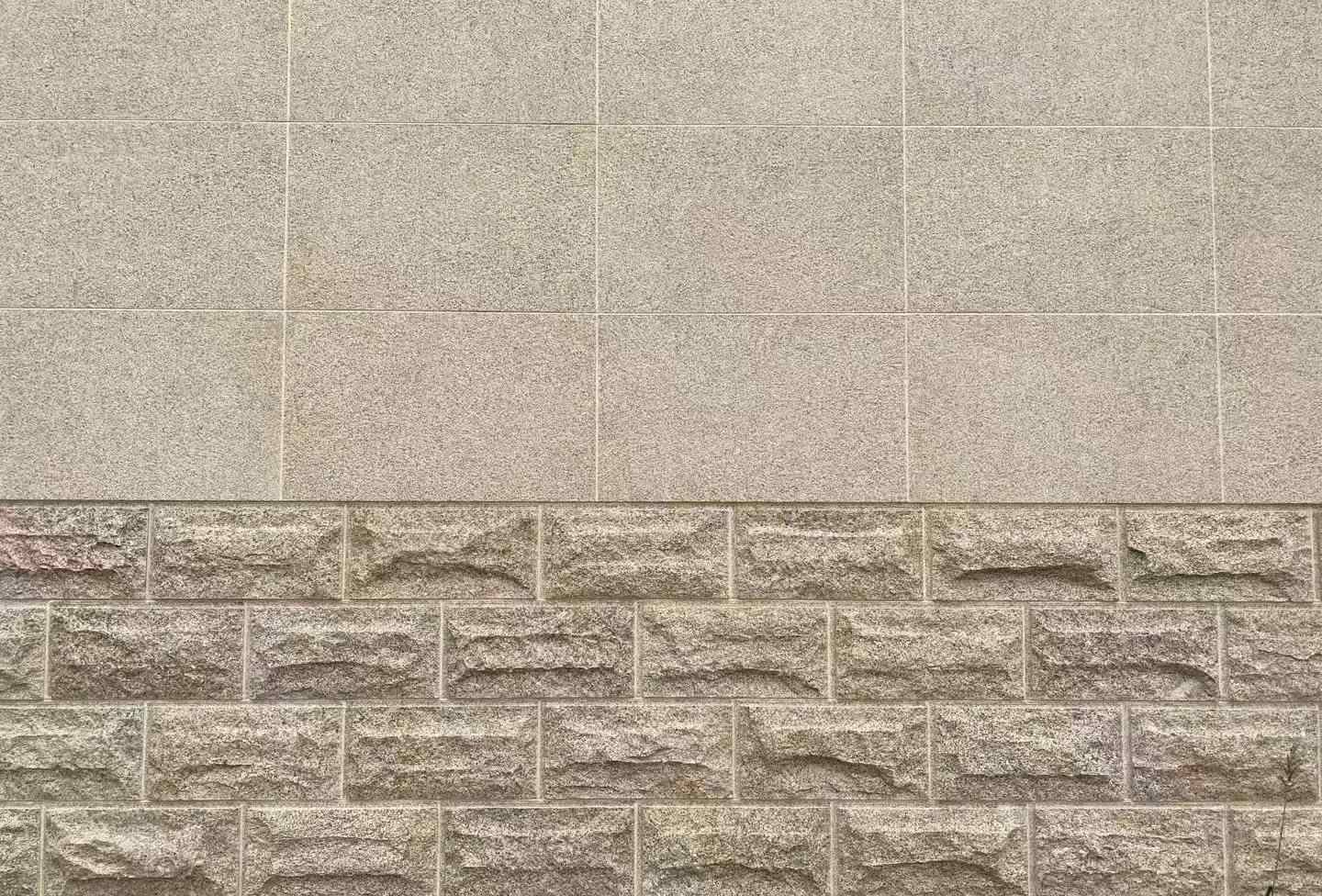 乐山 黄金麻自然面蘑菇石配荔枝面干挂