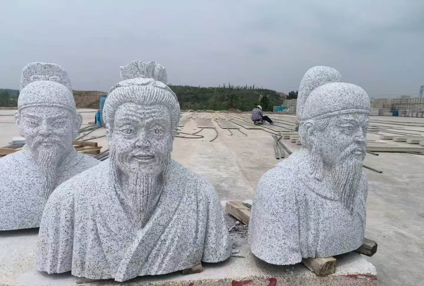 乐山 白麻花岗岩石材人物立体雕刻