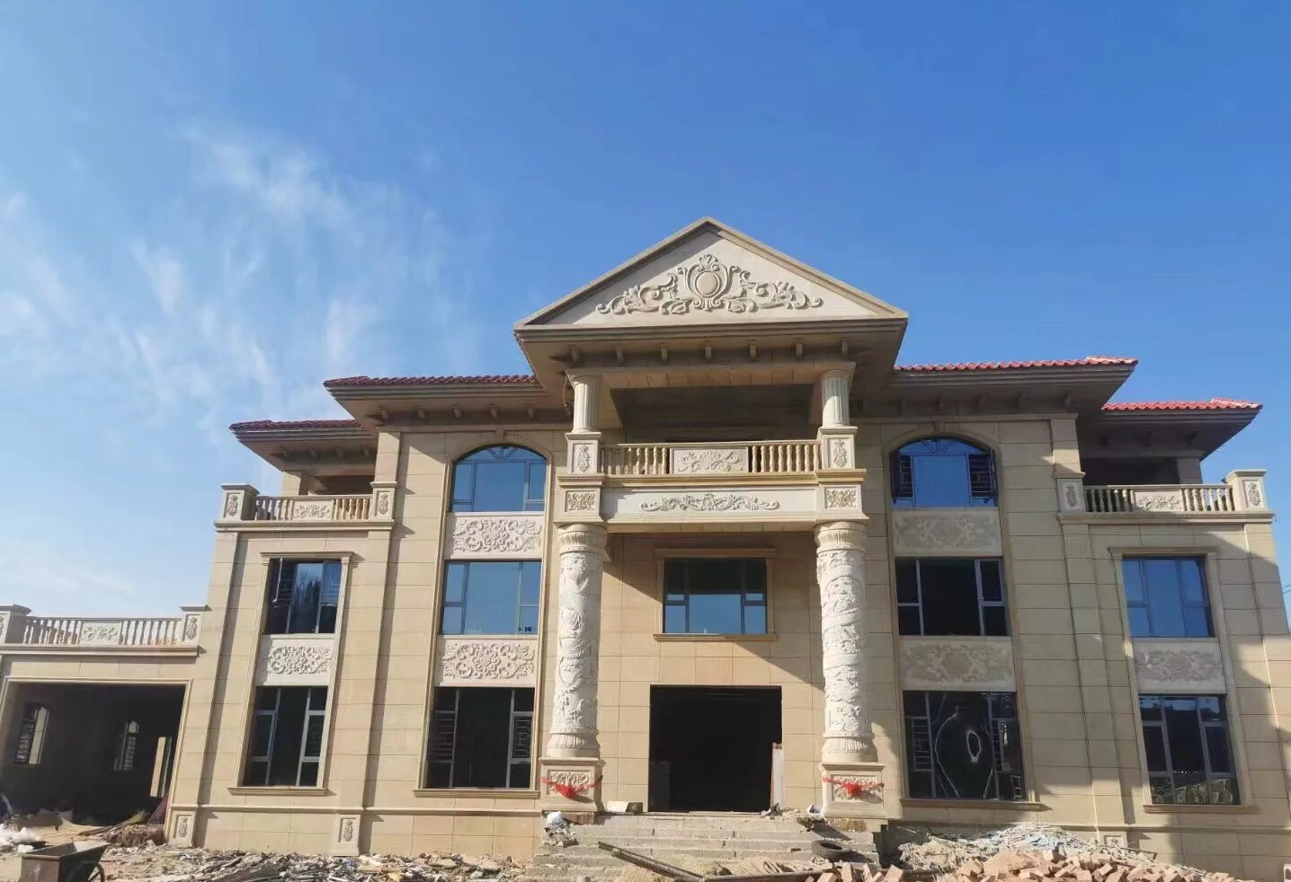 乐山 黄金麻花岗岩别墅外墙干挂