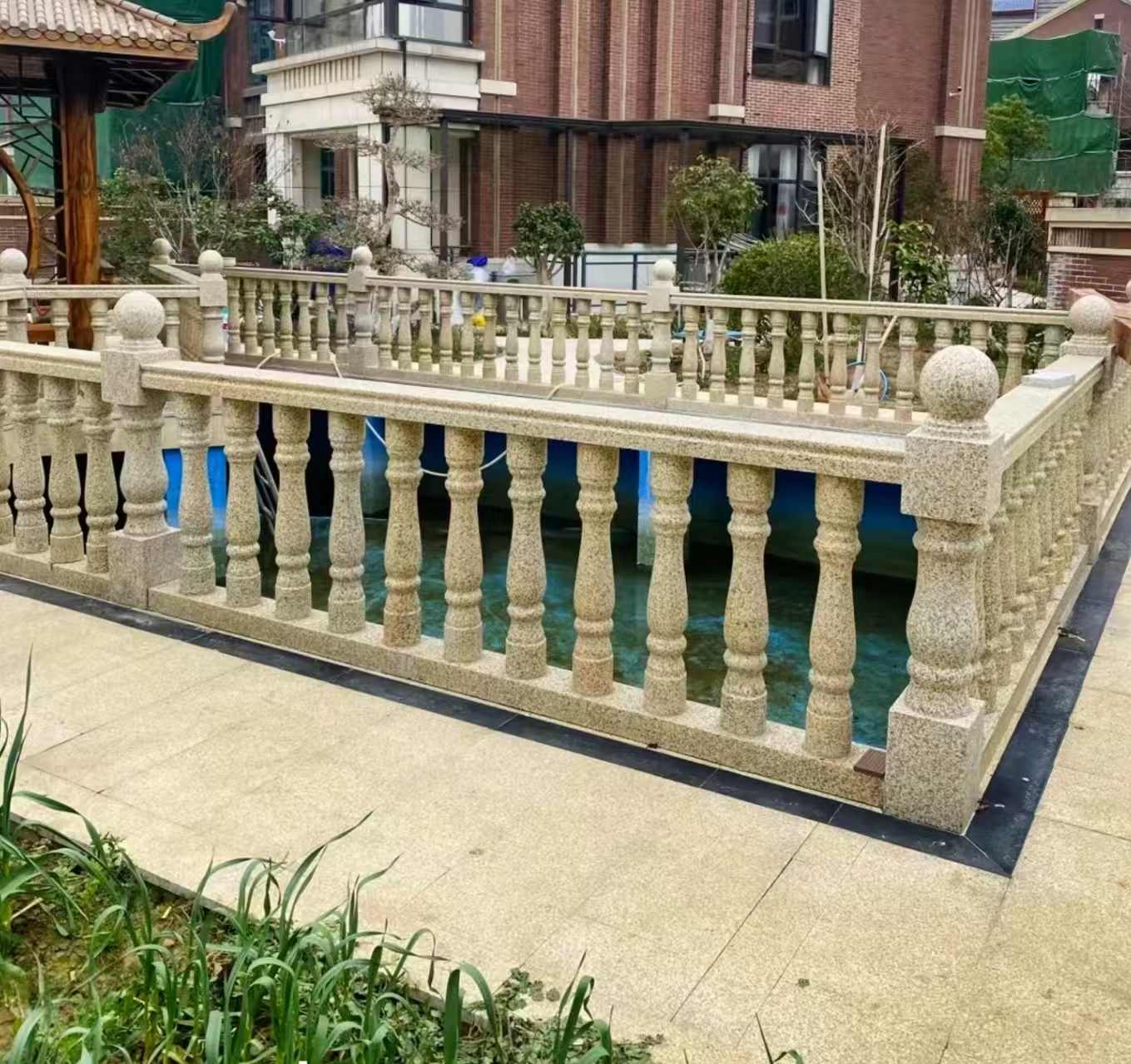 乐山黄金麻花岗岩石材栏杆，扶手，将军柱，花瓶柱